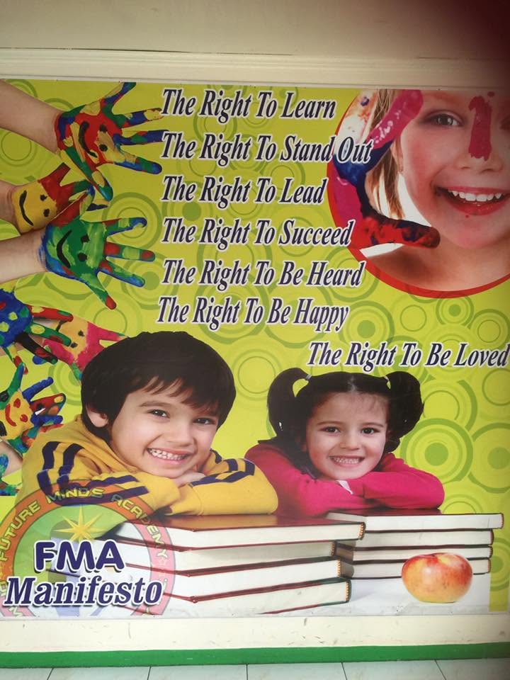 The FMA Manifesto banner displayed on campus